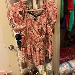 Torrid Pink Paisley Blouse